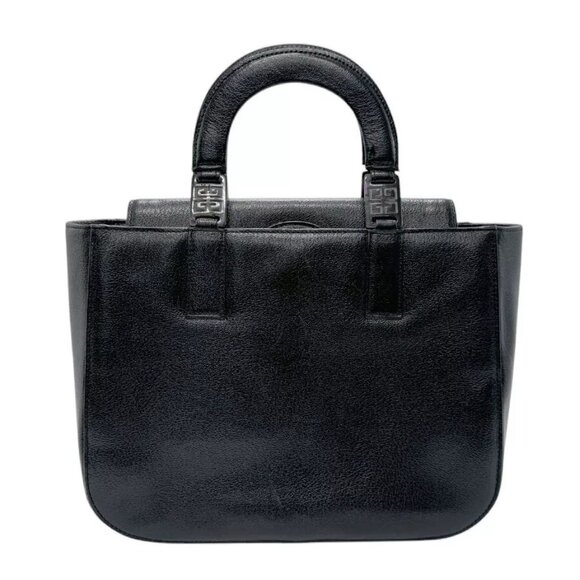 Auth GIVENCHY Handbag Black Leather/Plastic - - Picture 1 of 12